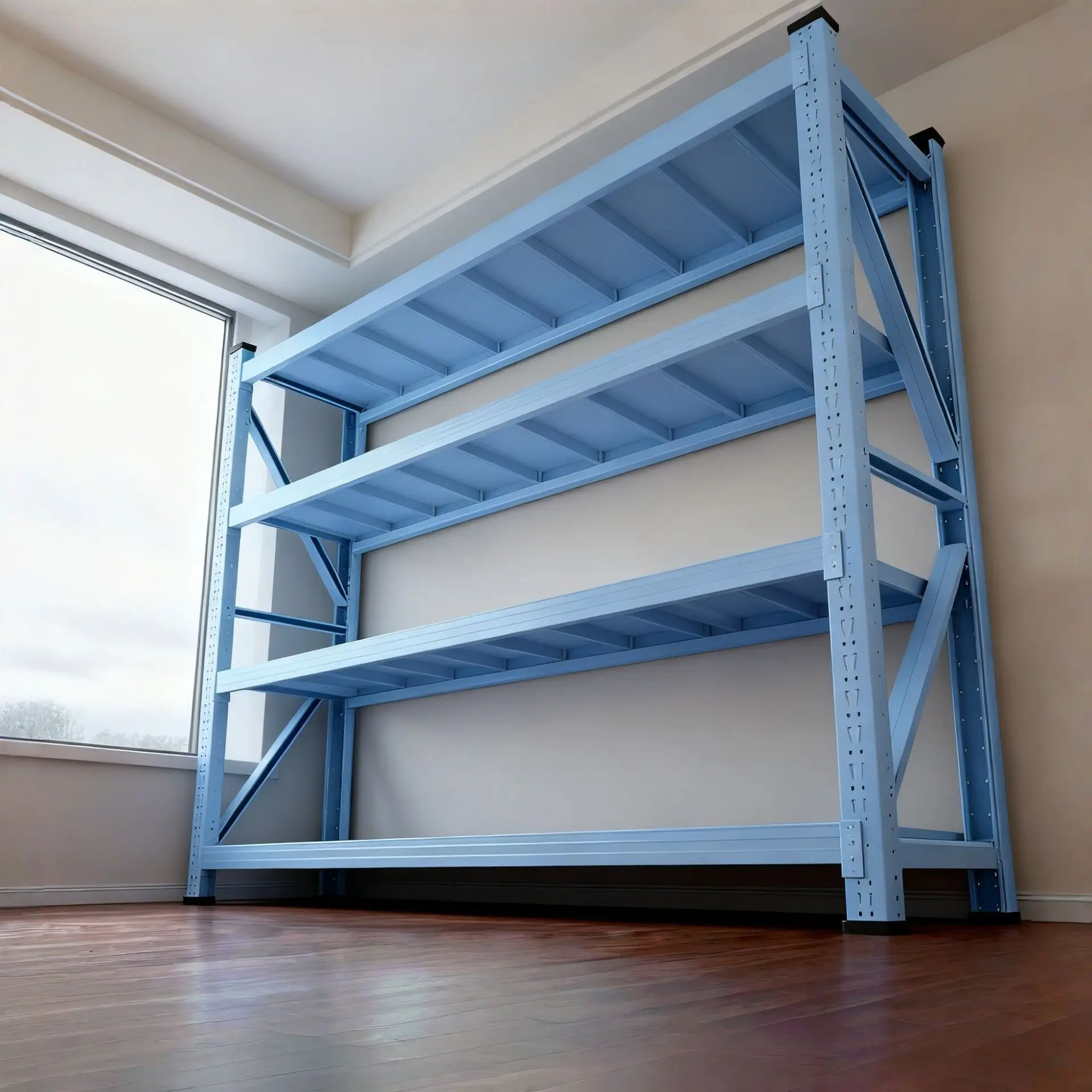 Shelf sky blue small fresh style multi-layer storage colorful dopamine color scheme contrasting color can be added hole board
