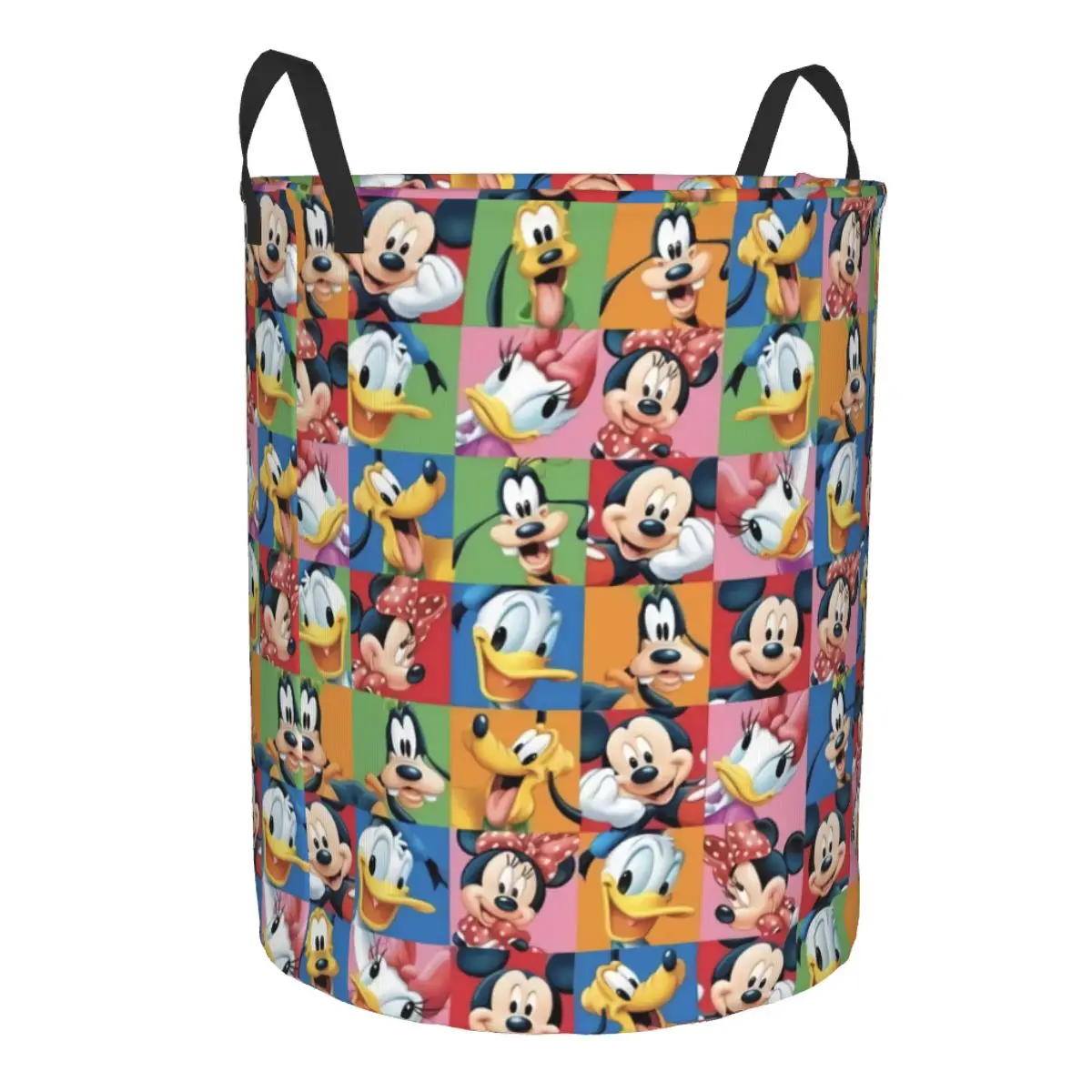 Cesto portabiancheria personalizzato Minnie Mickey Mouse Collage cesto portaoggetti grande organizzatore di giocattoli per ragazzi e ragazze