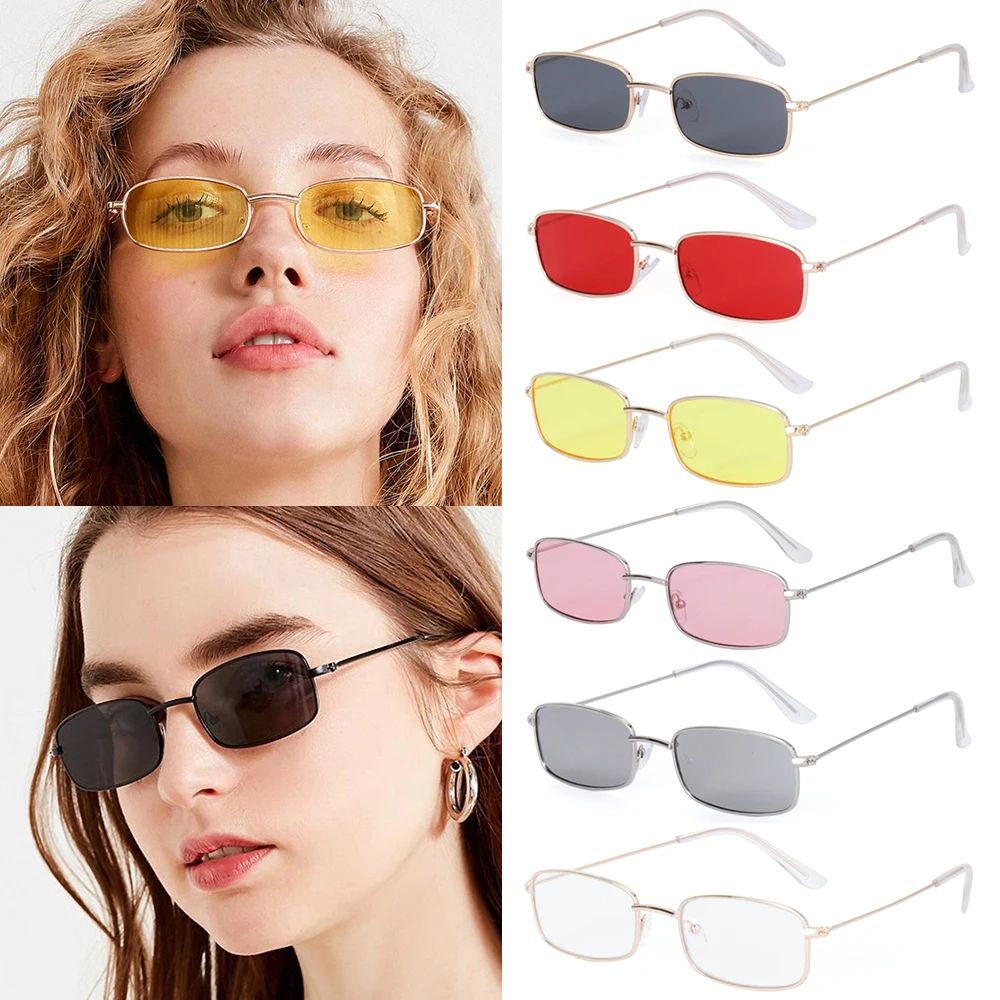 Goggles Eyewear Clear Lens Small Oval Women's Sunglasses Vintage Rectangle Sunglasses Brand Shades Metal Sun Glasses