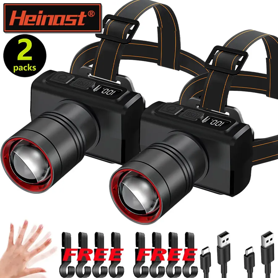 

Светодиодный сенсорный налобный фонарь, перезаряжаемый налобный фонарь для кемпинга, передний фонарик для движения, водонепроницаемый уличный мигающий фонарик для кемпинга