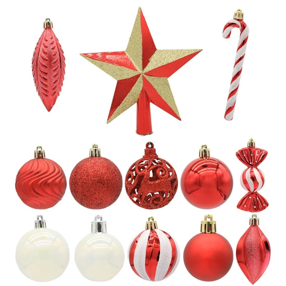 40PCS Electroplated Balls Christmas Tree Ornament Plastic New Year Christmas Gifts Boxes Pendant Pendant Hanging Ornament