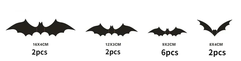 12-120pcs Halloween Decoration 3D Black PVC Bat Halloween Party DIY Decor Wall Sticker Bar Room Halloween Party Scary Decos