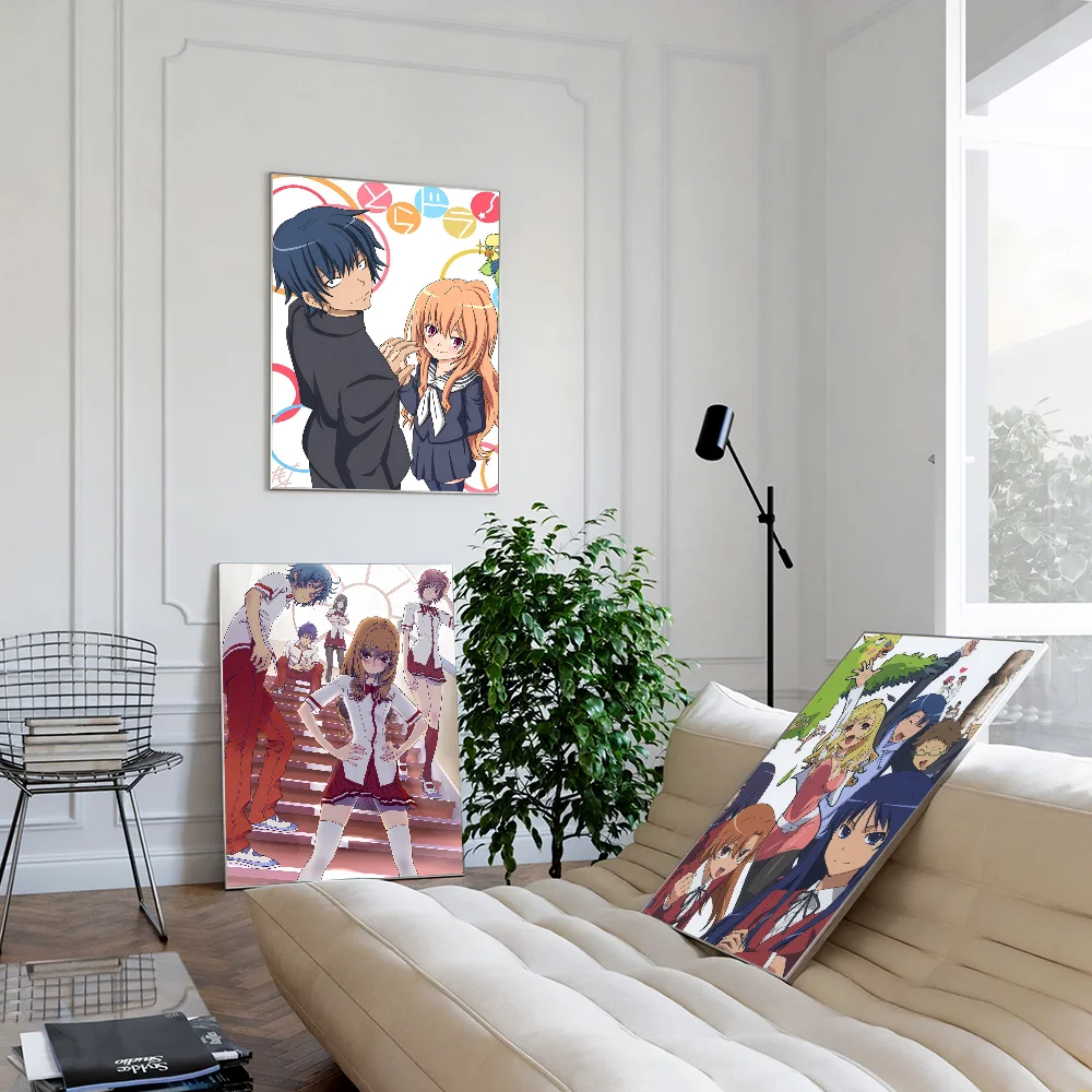 Toradora! Aisaka Taiga Anime Self-adhesive Art Poster Decoracion Painting Wall Art White Kraft Paper Home Decor