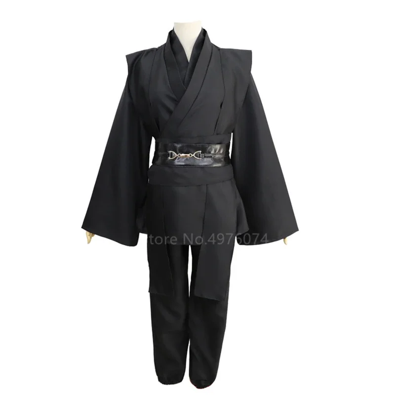 Fantasia de Cosplay Anime Halloween para Homens e Mulheres, Festa de Carnaval Fantasia, Capa de Cavaleiro Anakin Skywalker, Calças Kimono, Conjunto Obi