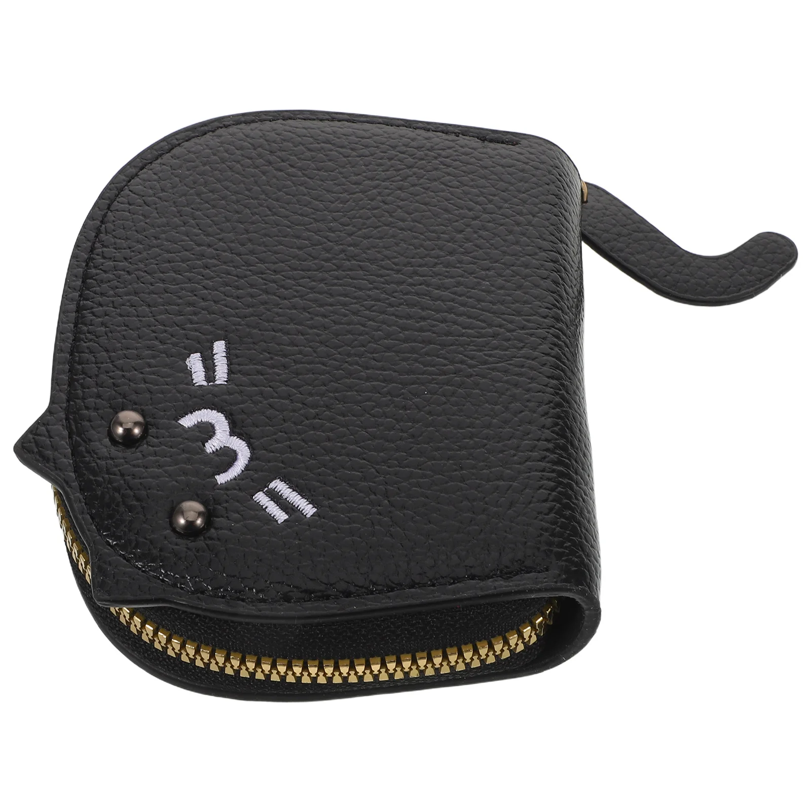 

Cute Cat Multi-Layer Coin Purse Black Small Travel Card Organizer Zipper Pouch Accordion Card Holder Wallet for Women