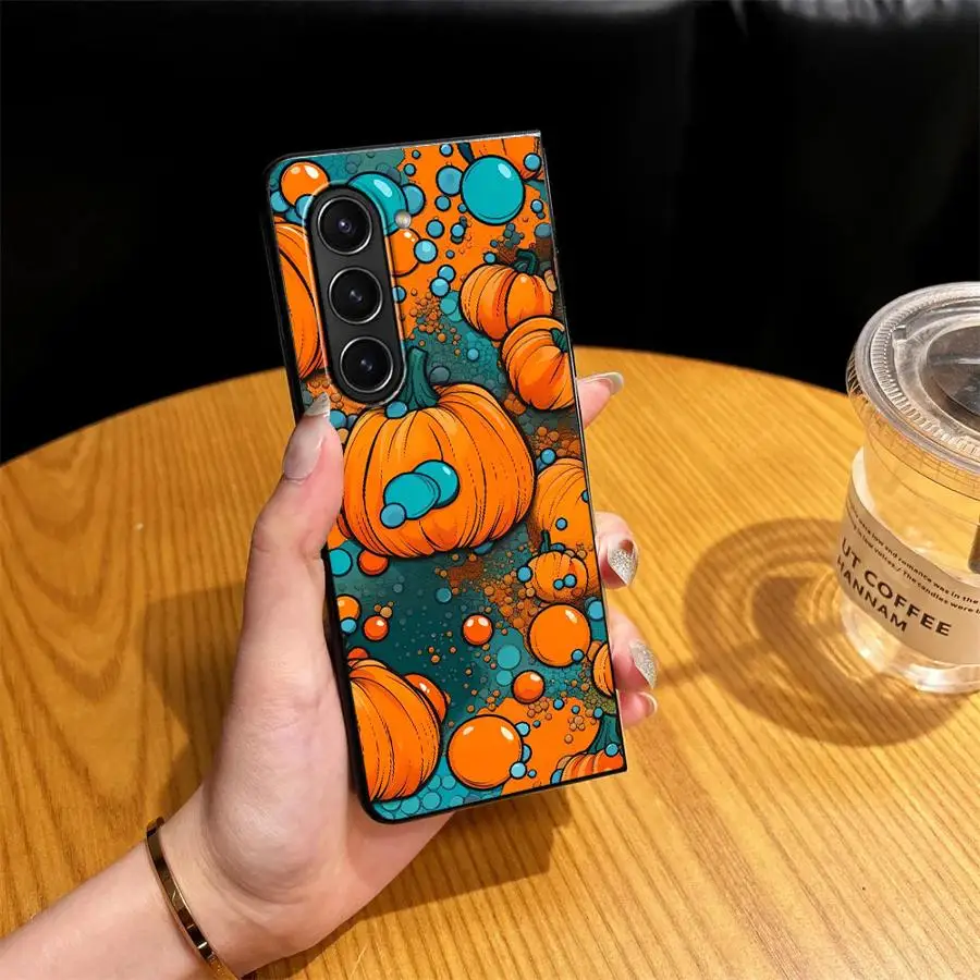Cartoon Pumpkin Pattern Case for Samsung Galaxy Z Fold 8 Ultra ZFold3 ZFold7 ZFold6 Z Fold 7 6 5 4 3 ZFold5 ZFold4 Phone Cover