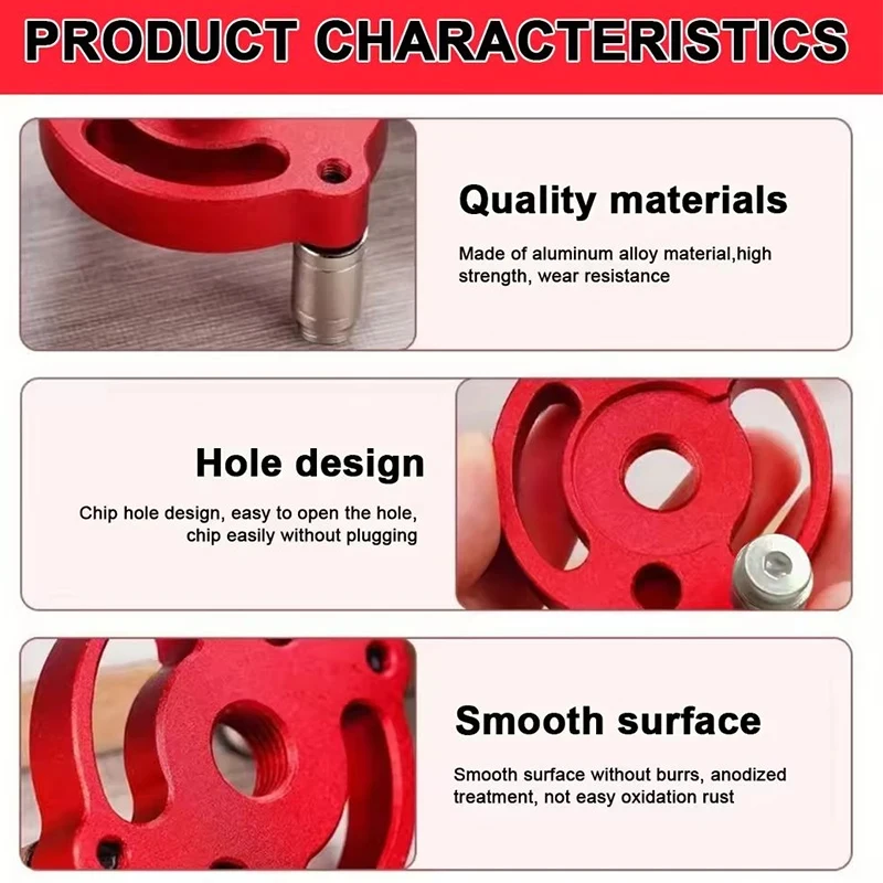 Self Centering Doweling Jig, Self Center Dowel Jig Handheld Drill Guide for Straight Holes Wood Panel Hole Puncher Locator Tool