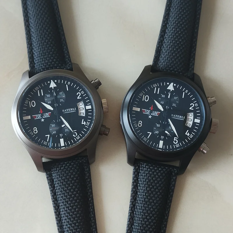 Relojes para hombre de primeras marcas de lujo de acero inoxidable negro VK cronógrafo reloj de cuarzo piloto deportes estilo de moda para niño analógico A132