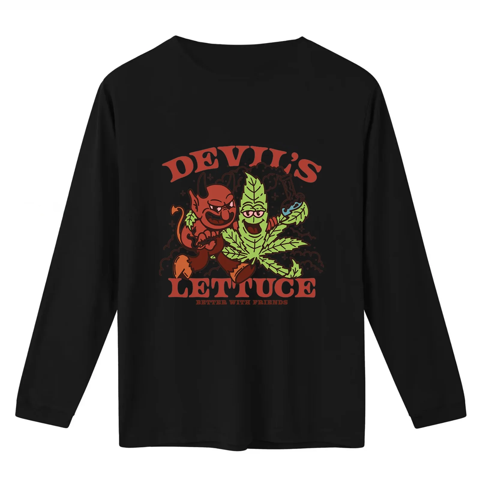 Devil's Lettuce T-Shirt Summer Casual Cotton Tee Oversized Streetwear Tops Vintage Graphic Print Loose Fit Short Sleeve