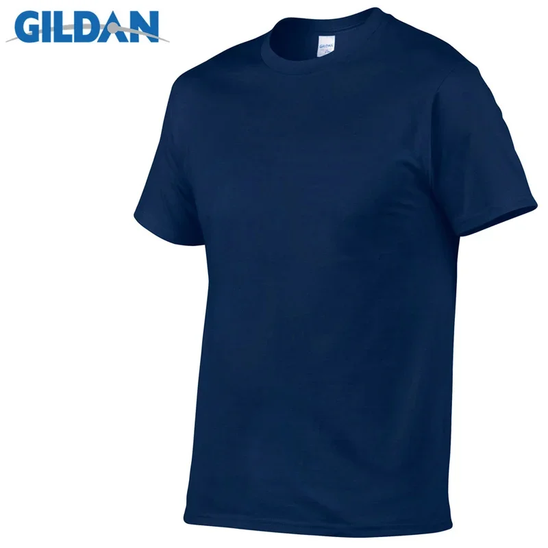 Gildan Brand Summer Men T-Shirt 100% Cotton Men Tshirt Casual Short Sleeve O-Neck T Shirt Comfortable Solid Tops Tees Oversized