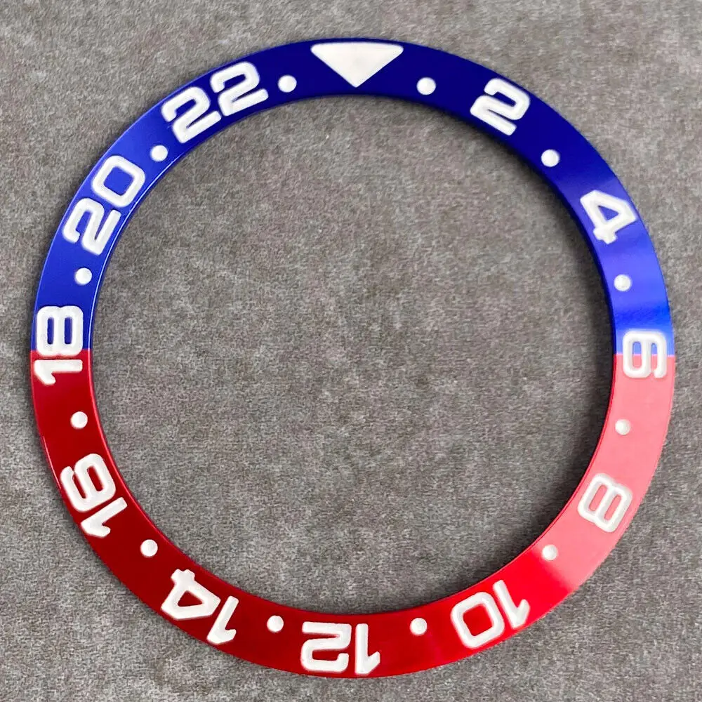 Inserto de bisel de aleación negro, azul, rojo y morado de 38 mm para reloj para hombre SUB SKX 007 de 40 mm