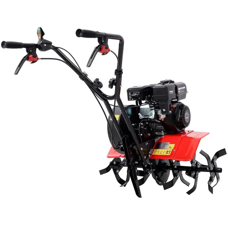 Motozappa per carichi pesanti, motore a gas da 7 HP, 212 CC, 6 pale, coltivatore largo 32,5", profondità 10" per la preparazione del terreno da giardino, perfetta