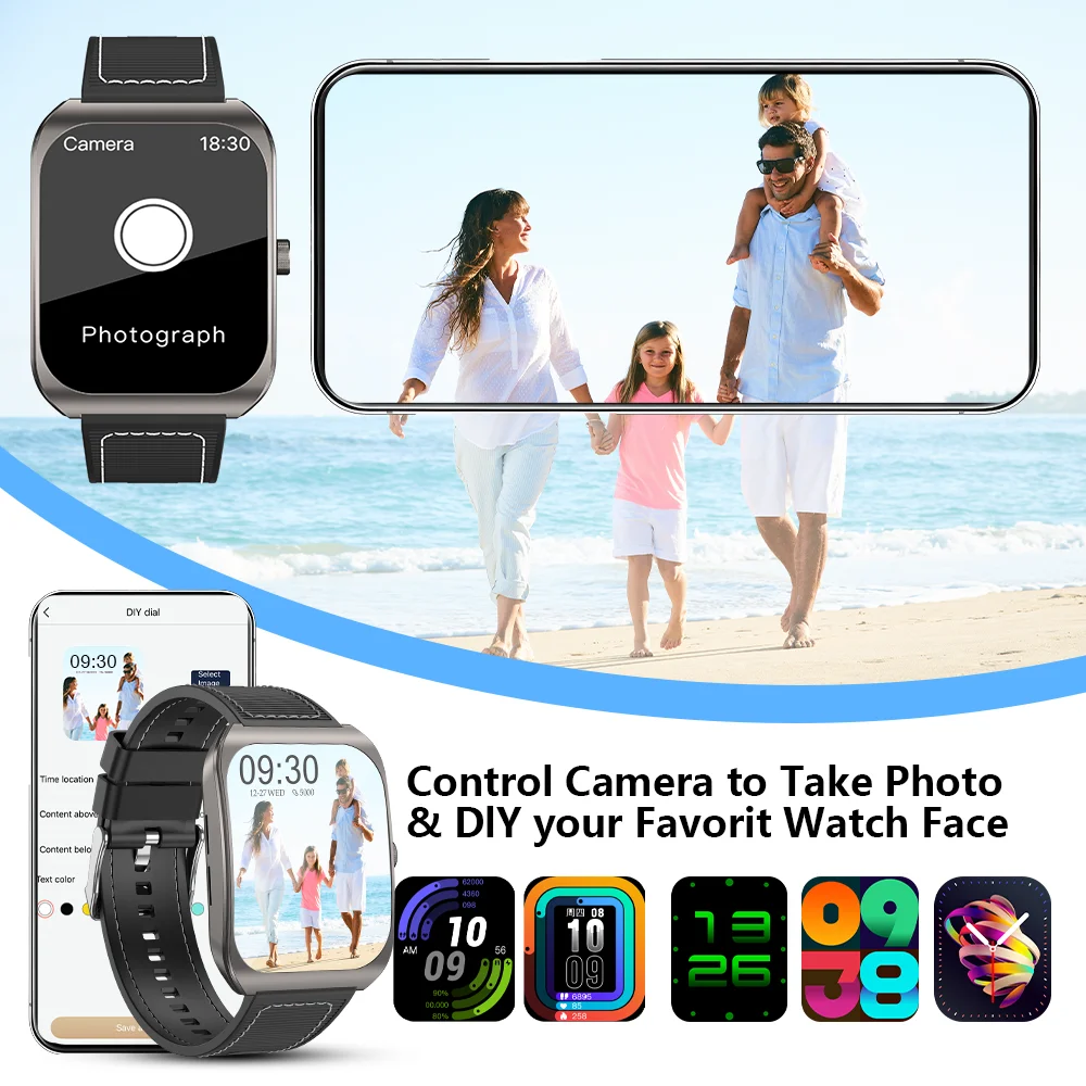 2025 جديد شاشة منحنية ساعة ذكية مساعد صوتي بلوتوث دعوة الرياضة عداد الخطى لنظام أندرويد IOS رجل امرأة Smartwatch