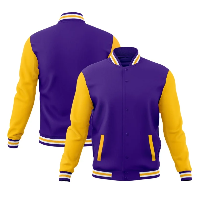 Customized baseball jacket personalized stitching of letters, names, numbers, buttons, split style baseball jacket