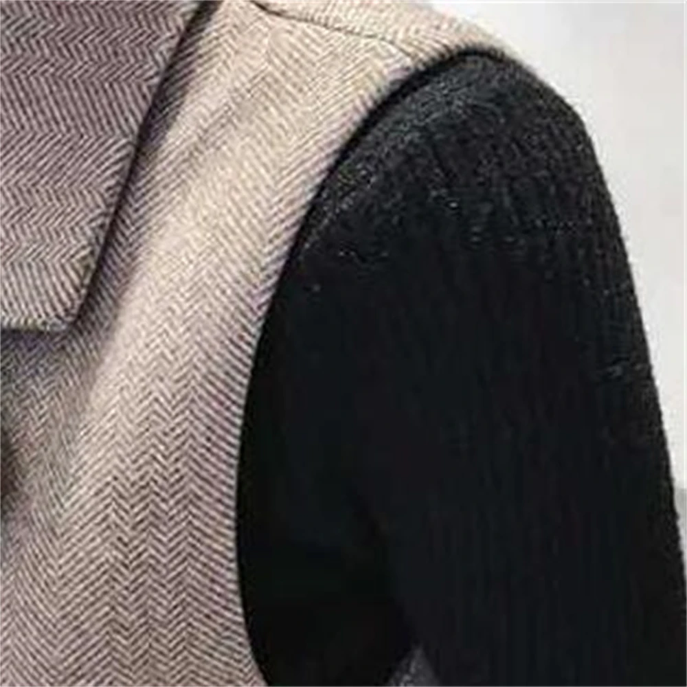 2024 Spring Blazer Women Sleeveless Fashion Jacket Suit Vests Female Outerwear Parkas Pocket Cardigan Ladies Long Tops Waistcoat