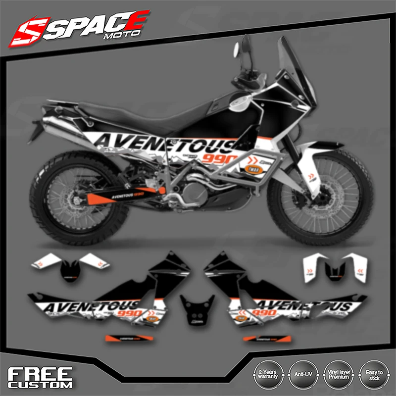 

SPACE Custom Motorcycle Graphics Decal Stickers Kits For KTM 2003 2004 2005 2006 2007 2008 2009 2010 2011 2012-2016 ADV990 007