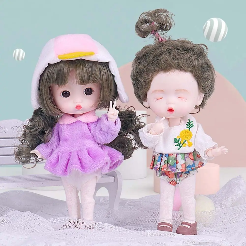 Doll Curly Wig Birthday Gift Movable Joints Munecas Toys 1/12 BJD Doll Mini BJD Dolls Figure Action Toys Pocket Joint Doll