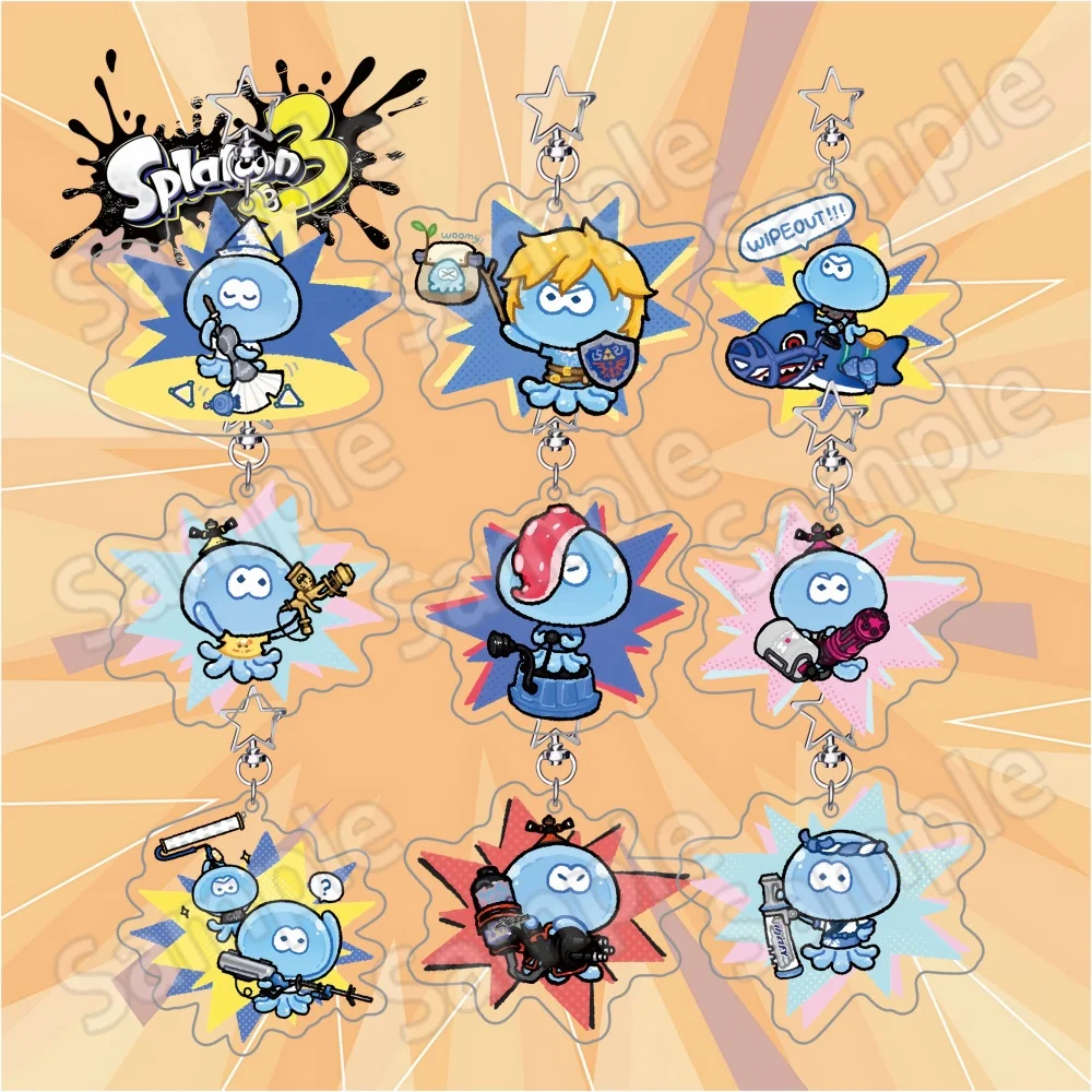 Splatoon 3 Big ManQ Version 6cm Acrylic Keychain Game Character Bag Pendant Collectible Fan Gift