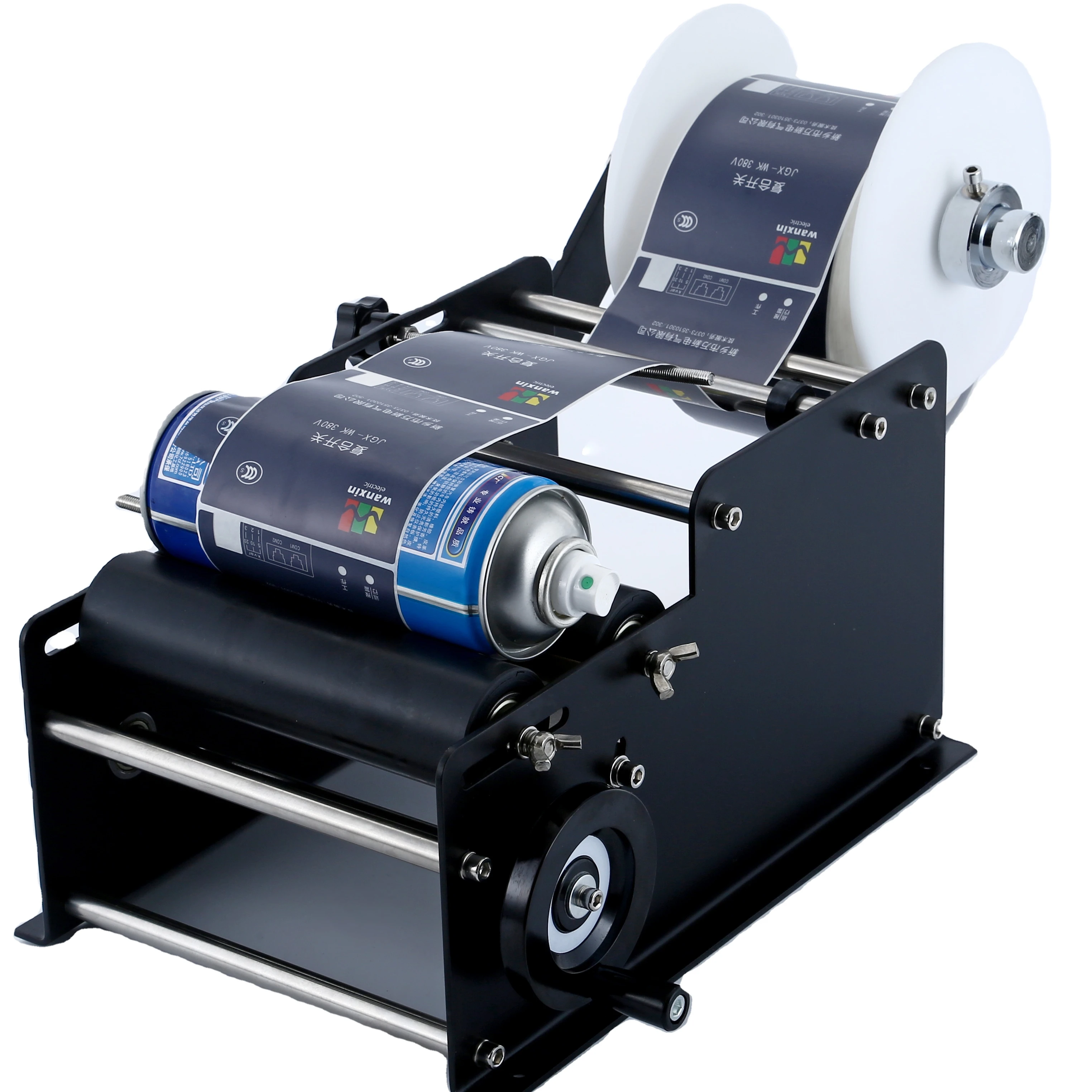 MT-30 Manual Small Cans Jars Labeler Bottle Hand Labeling Machine Cartons Wood Paper Packaging Motor Core 110/220V Easy
