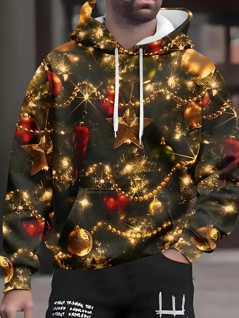 2026 عيد الميلاد هوديس سانتا كلوز ثلاثية الأبعاد طباعة الرجال النساء هوديي بلوزات عادية للجنسين هودي البلوز القمم الملابس رجل سترة