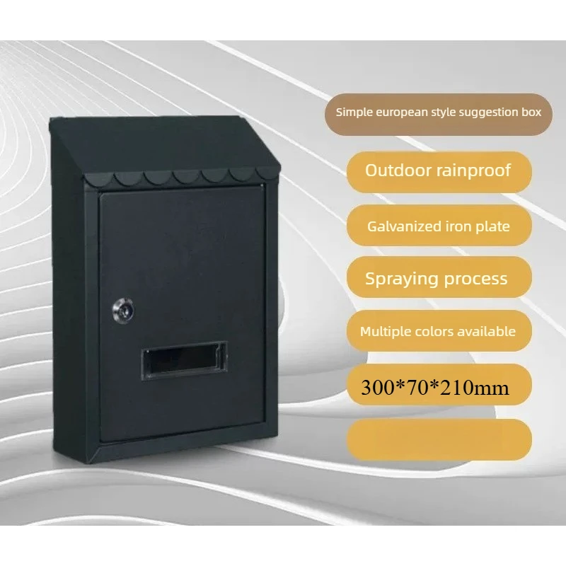Outdoor Rainproof The Door Key Drop Box Heavy Duty Steel Plate Through The Door Wall-mounted Mailbox with Lock Mail Drop Box