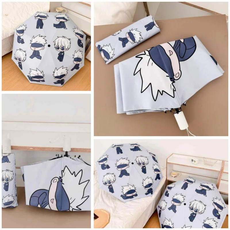 

Jujutsu Kaisen Gojo Satoru Doujin Peripheral Sun Umbrella Cute Sunshade And Sun Protection Fully Folding Automatic Umbrella Gift