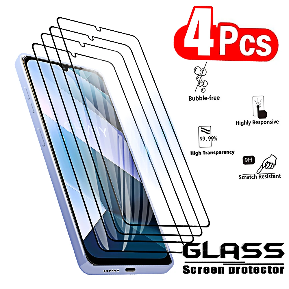 4 قطعة الزجاج المقسى ل Xiaomi Poco C85 4G واقيات الشاشة غطاء كامل طبقة رقيقة واقية ل Poxo Pocco C75 C71 C65 C61 C55 C50