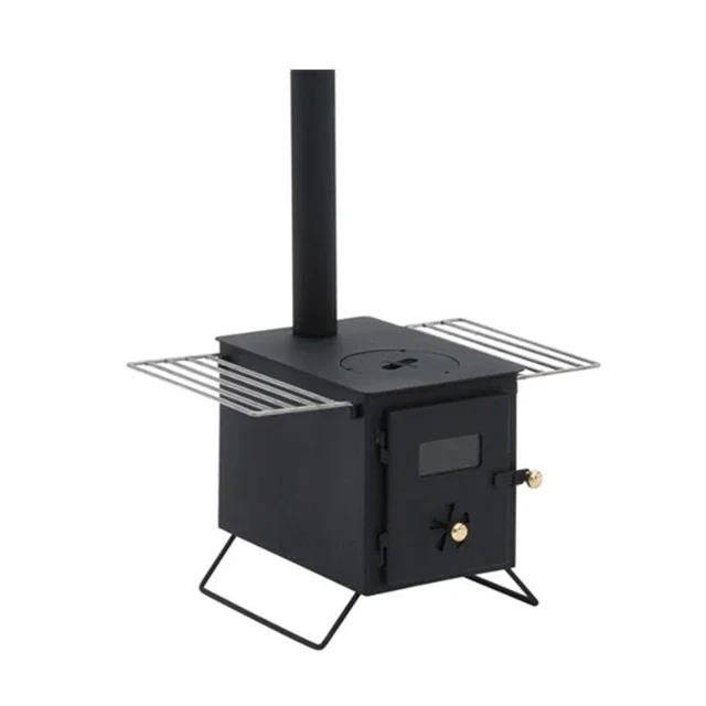 Portable camping BBQ wood stove charcoal cooking stove