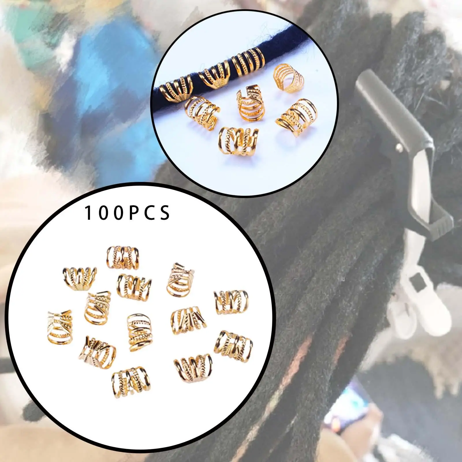 Hair Braid Rings Iron Adjustable Beads Hair Decorations Braid Accessories for Girls Women Crafts Fashion Show