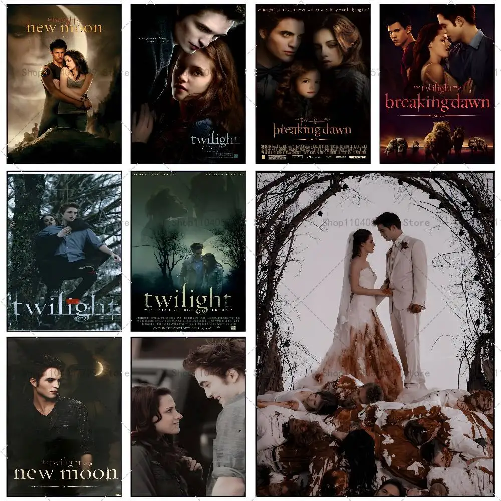 movies Twilight Poster Self-adhesive Wall Mural Art Waterproof Sticker For Bar Room Decor High Quality Print Gift