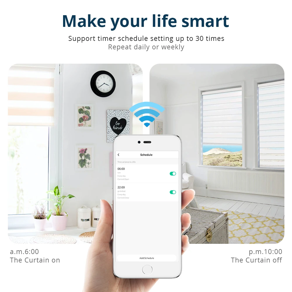 Zemismart Smart Zebra Tenda Google Home Alexa Voice Tuya App Timer Tessuto fai da te WIFI Nozioni di base Doppio strato Rollo Blind Smart Shade