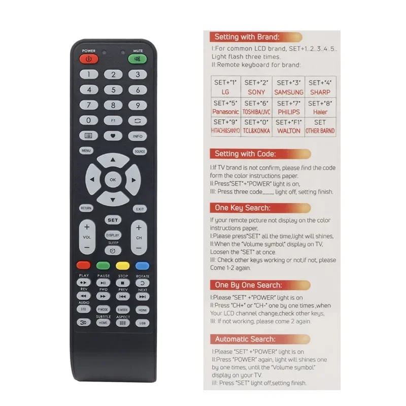 

CRC-1210V Universal Remote Control CRC1210V for All Brand Smart TV Remote Control Comfortable To Use for LED or LCD TV