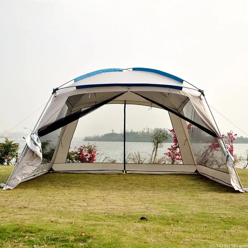 Imagem -05 - Grande Gazebo para Camping Sun Shelter Praia Tenda 58 Pessoa 365x365x210cm Alta Qualidade