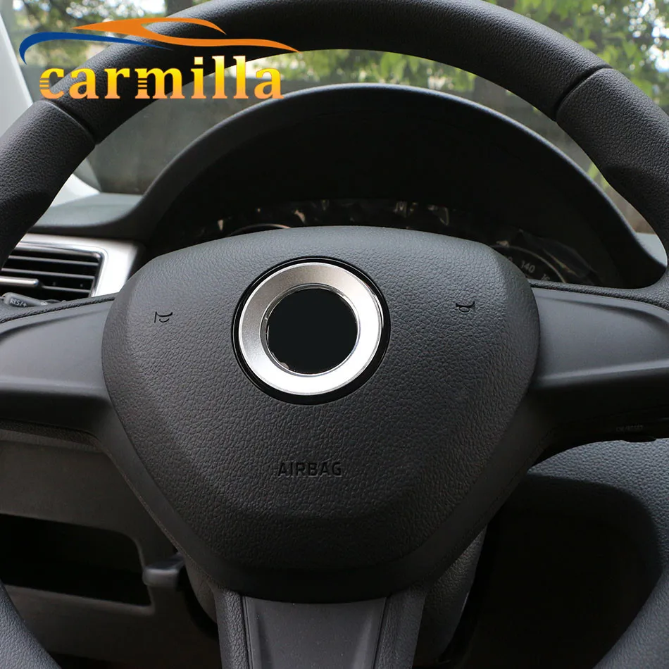 Aluminium Trim Car Steering Wheel Cover Logo Ring For Volkswagen VW Golf 6 7 MK6 MK7 Jetta MK5 MK6 POLO CC Passat B6 B7 TIGUAN