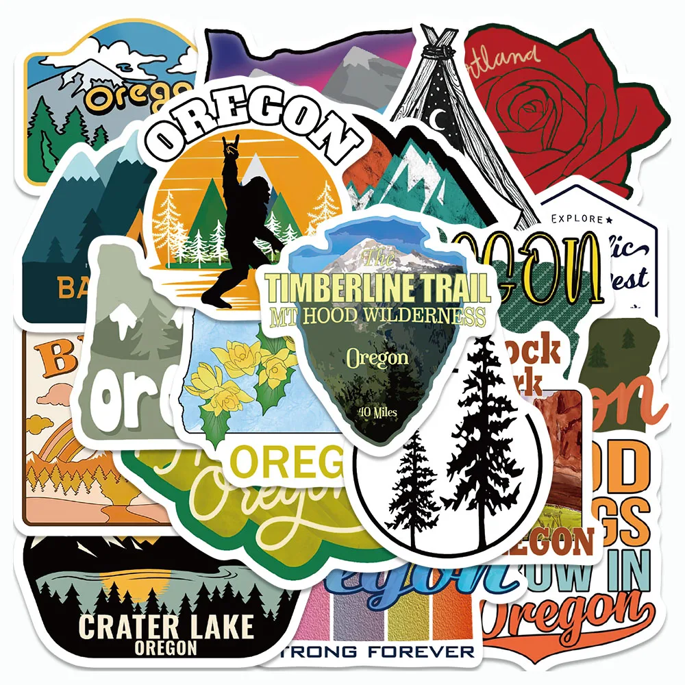 

50PCS Cartoon Oregon Stickers Toy Graffiti Decals For Skateboards Luggage Refrigerator iPad Notebooks DIY Decorate Stickers