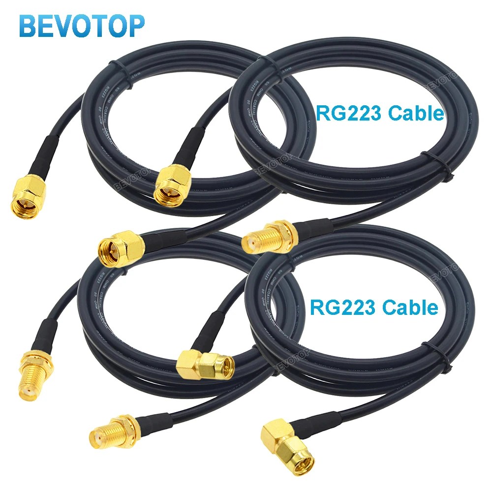 RG-223 SMA Male to SMA Male/Female Connector 50ohm Double Shielded RG223 RF Coaxial Cable WiFi Antenna Extension Cord Pigtail
