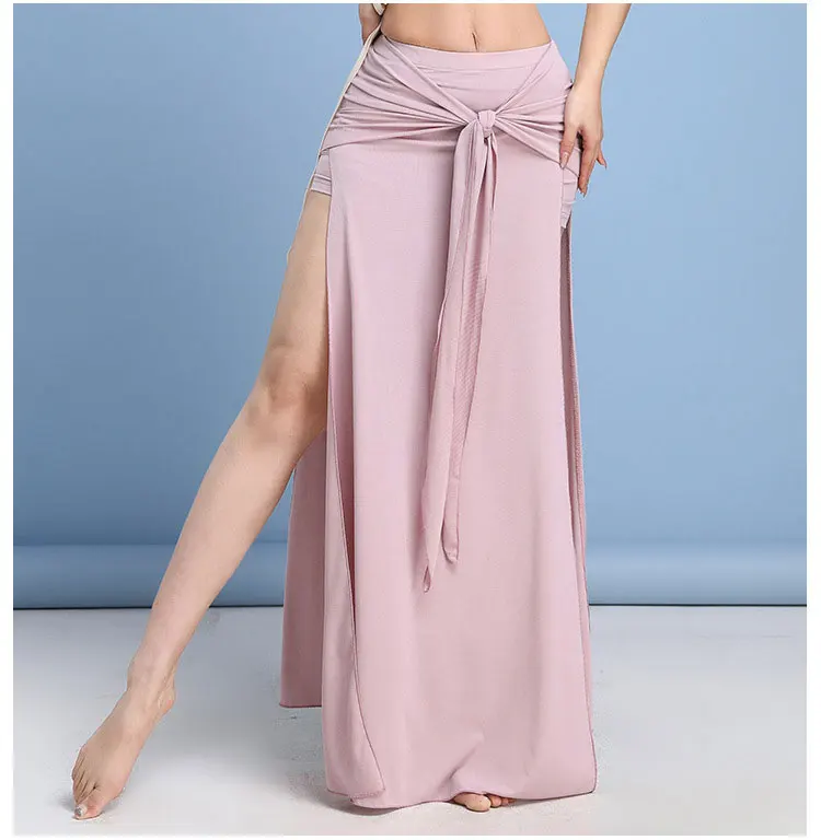 Costume de danse du ventre pour femme, jupe longue, jupe maxi, haute fente, pratique financière, performance, vêtements de scène