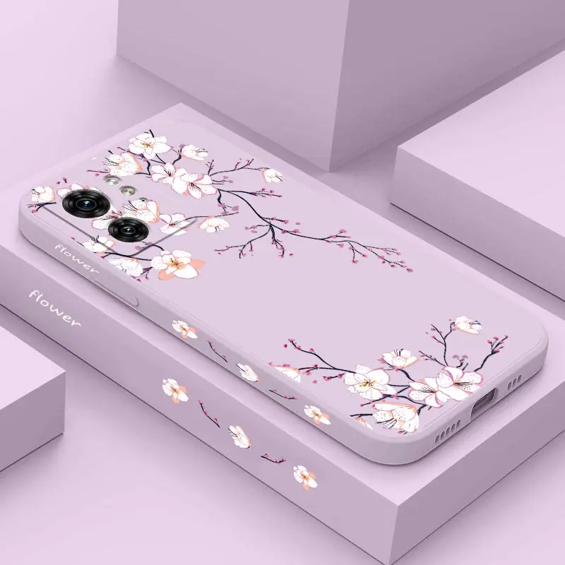 EDGE40 Bright Orchid Silicone Phone Case For Motorola Moto EDGE 40Neo 40 EDGEPLUS E7 E7Plus E6S E12 E20 E32 E22 E22i Cover