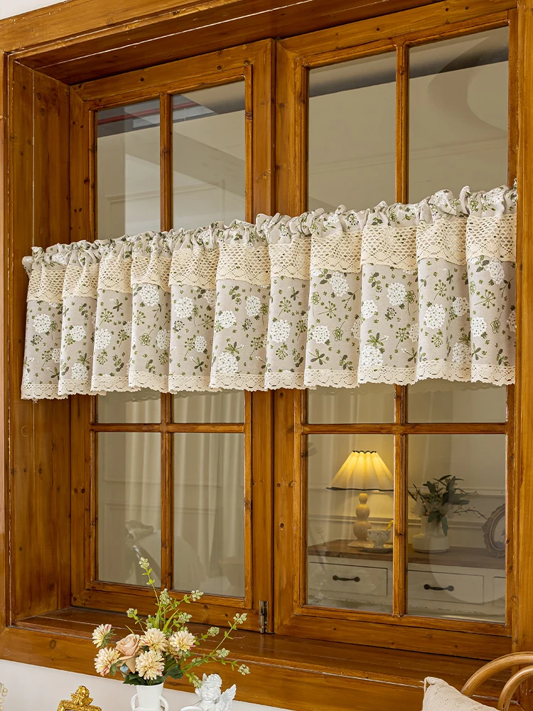 

French Sle Floral Cotton Linen Door Curtain Partition Bloing ort Curtain Simulation Linen f Curtain Cabinet Decoration
