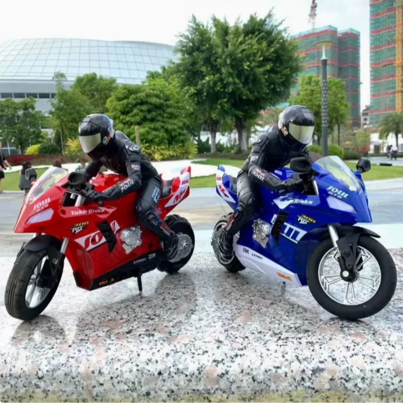 Large Self-Balancing RC Motorcycle, High Speed Drifting & Standing Stunt Electric Bike with Multiple Gears for Kids Gift