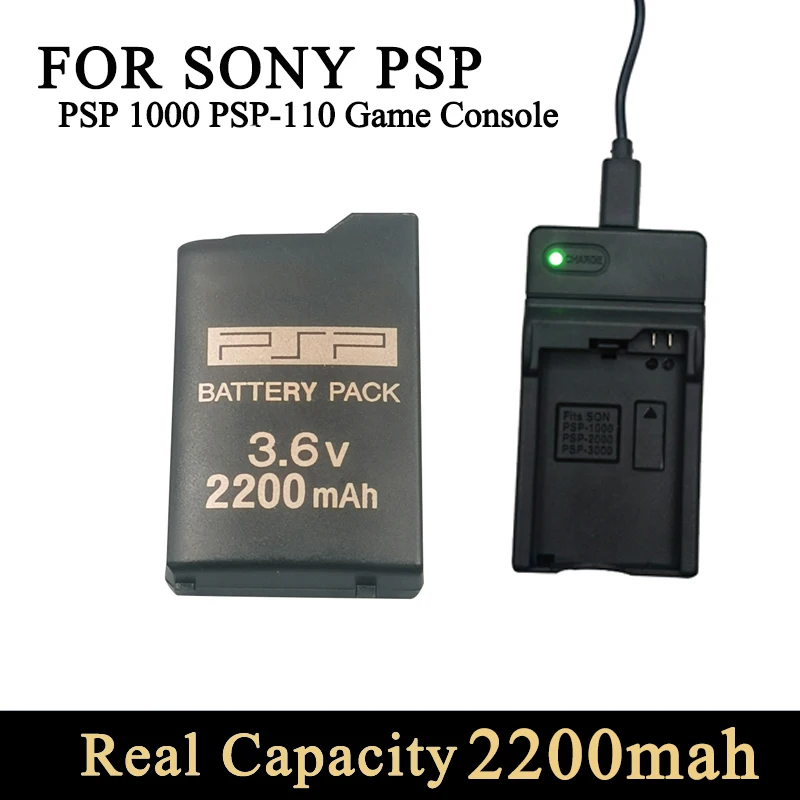 PSP1000 Battery High Quality Real Capacity 2200mah 3.6V Lithium Ion Rechargeable Battery Replacement For Sony PSP 1000 PSP-110