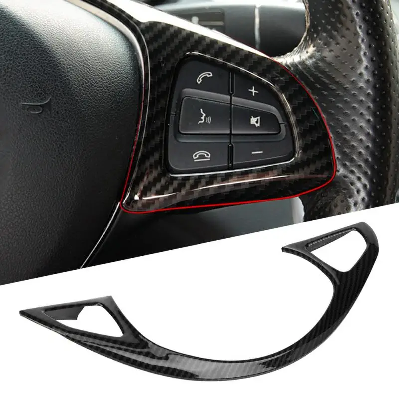 Carbon Fiber Style Car Steering Wheel Frame Trim Cover Decoration for Mercedes-Benz C E GLC Class W205 W213 X253 2016-2018