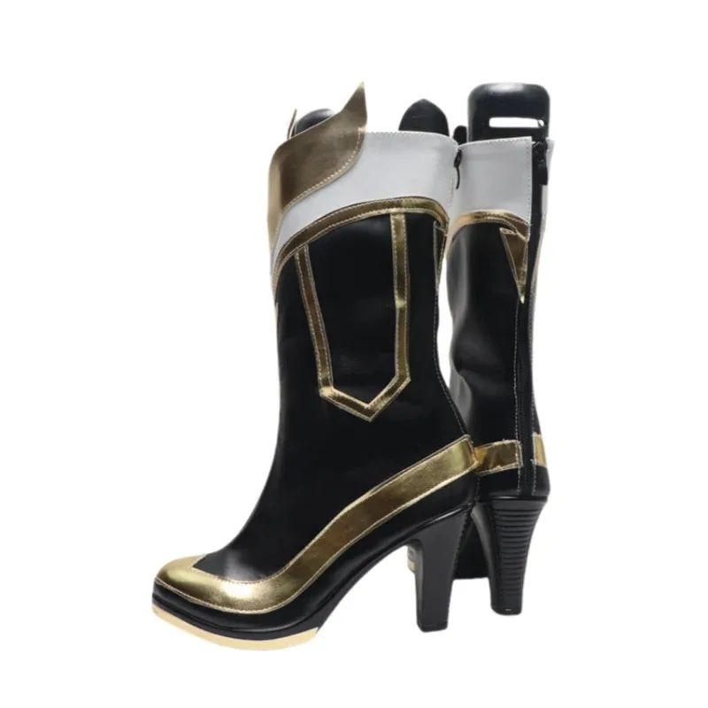 LOL Ahri Scarpe Cosplay Scarpe in pelle PU Stivali di carnevale di Halloween Accessori anime Il volpe a nove code Puntelli Cosplay realizzati su misura