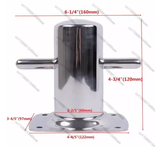 Accessories 1pcs 316 stainless steel mooring pile 120*160mm cross mooring pile
