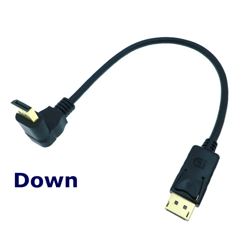 30 سنتيمتر مطلية بالذهب 90 درجة DisplayPort ذكر إلى كابل ذكر DP 4K HD كابل الفيديو للكمبيوتر شاشة التلفزيون العارض التلفزيون