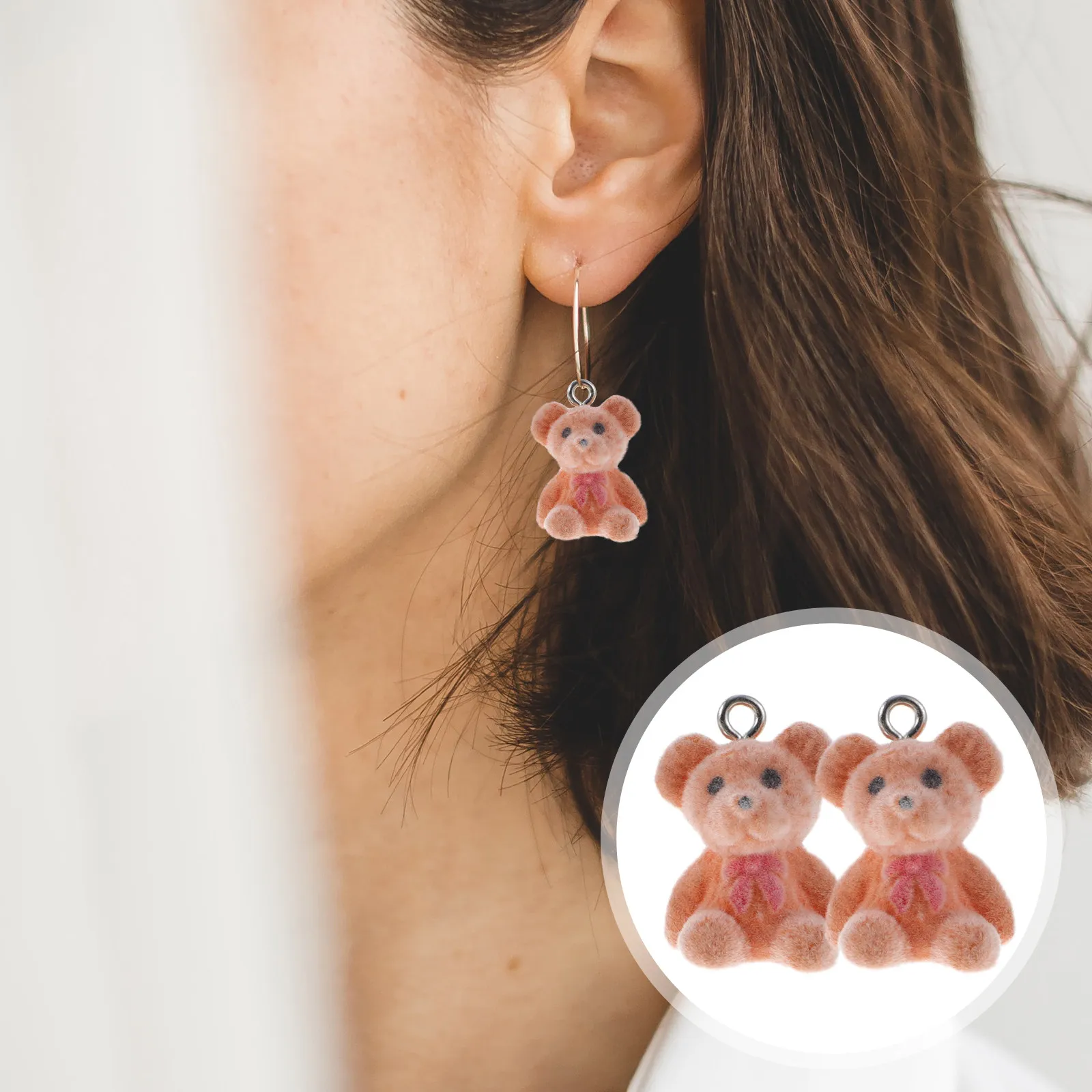 

10 шт. маленьких подвесок-мишек для рукоделия, украшений ручной работы, браслетов, серег, ожерелий, милые смоляные шармы для подарков