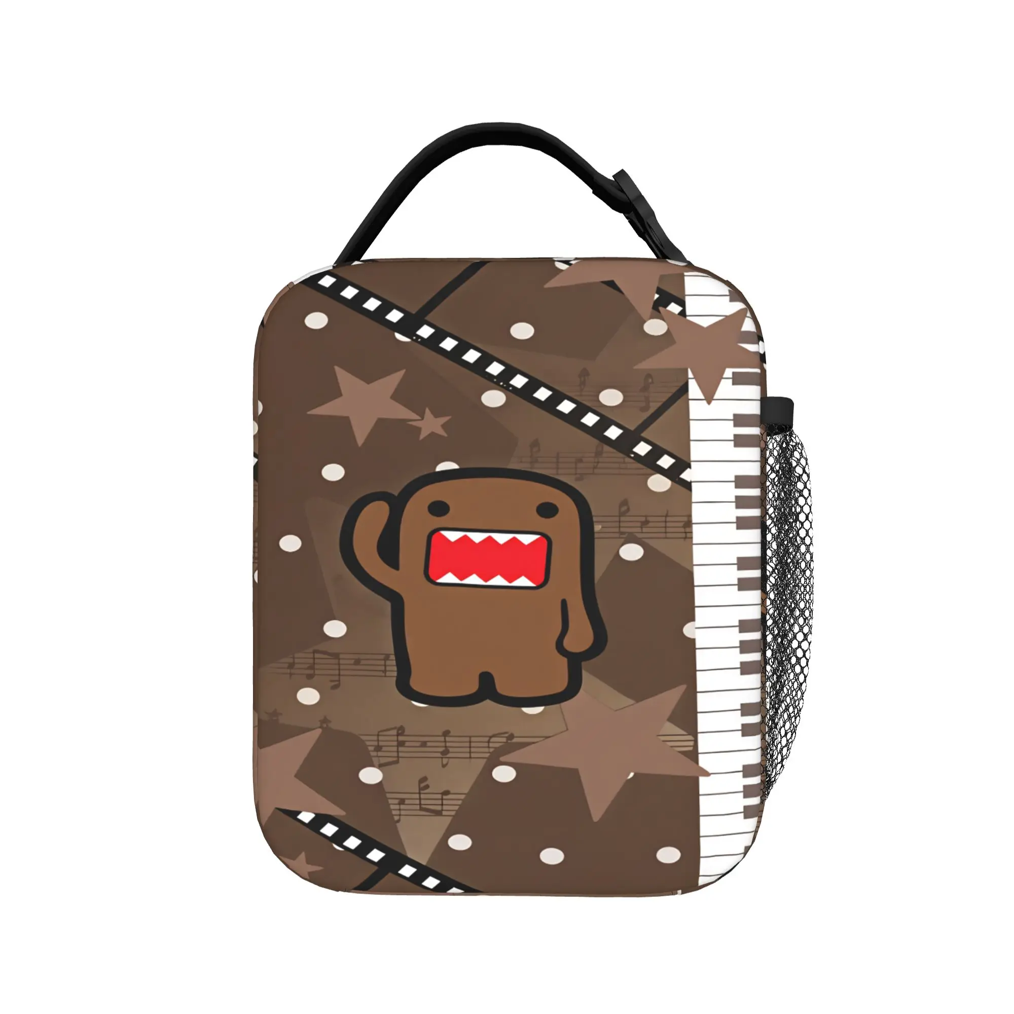 Domo Kun Monster Lunch Bag For Unisex  Print Lunch Box Fun Office Cooler Bag Portable Zipper Waterproof Thermal Tote Handbags