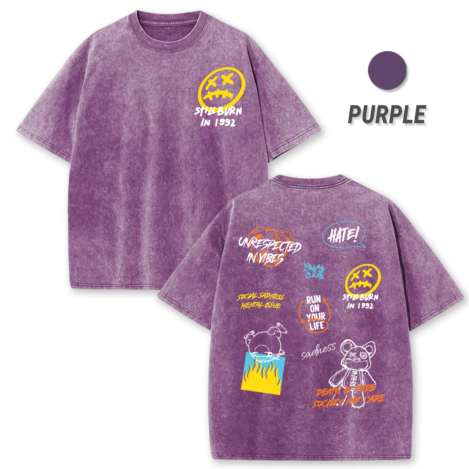 

Мужская стираная футболка с текстовым принтом «Маленький медвежонок», летние повседневные футболки, универсальная мягкая одежда, свободная уличная одежда в стиле хип-хоп