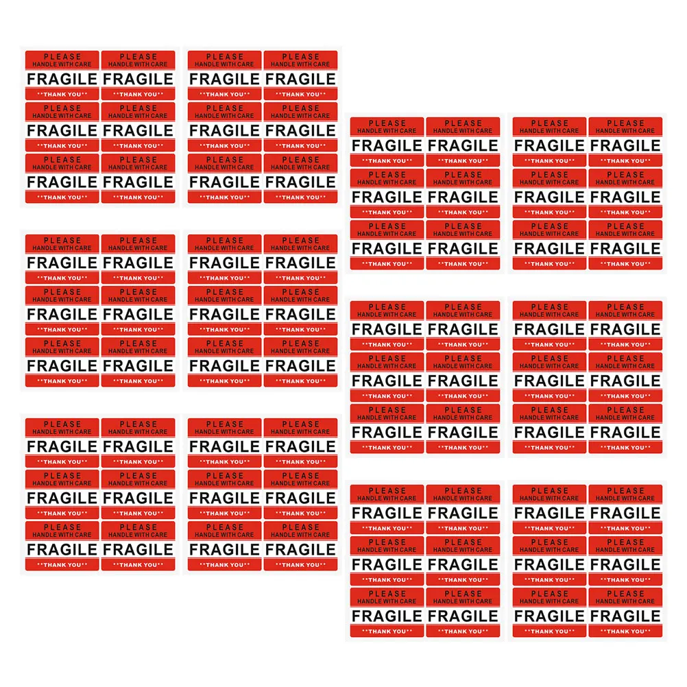 

20 Sheets Thanks Stickers Cute Fragile Security Sealing Labels Blank Packing Red for Moving Boxes