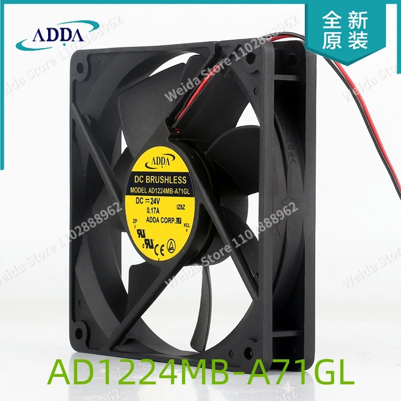 Cooling fan ADDA 5V 12V 48V DC 24V 0.17A AC EC 12025 120X120X25MM 12CM 2-wire silent frequency converter chassis AD1224MB-A71GL
